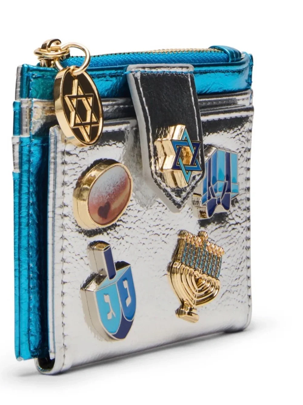 Brand New Betsey Johnson Mazel Tov Bifold Wallet Blue